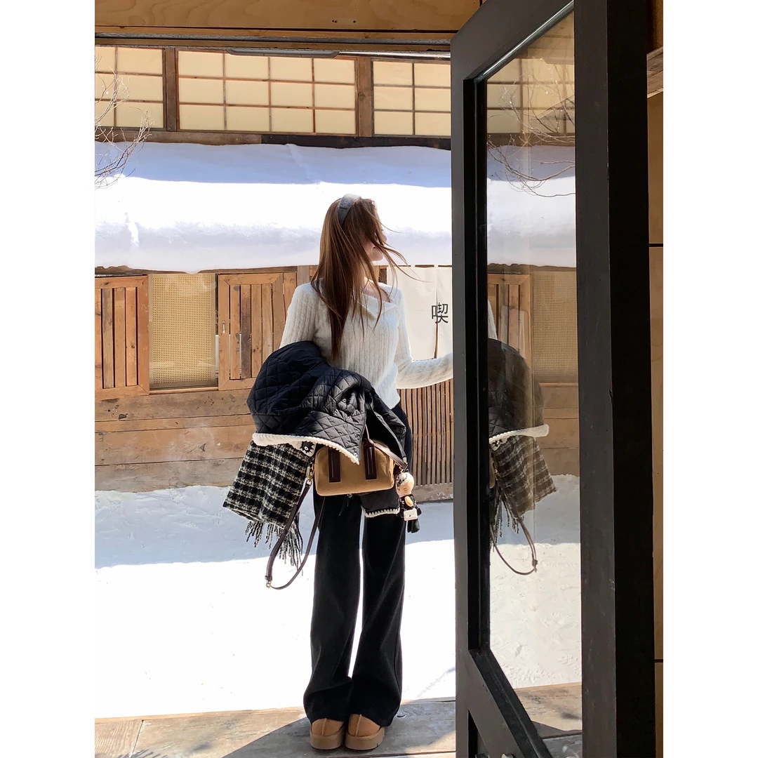 切糕自制【腿精指南】小个女秋冬慵懒百搭气质显瘦薄绒微喇牛仔裤