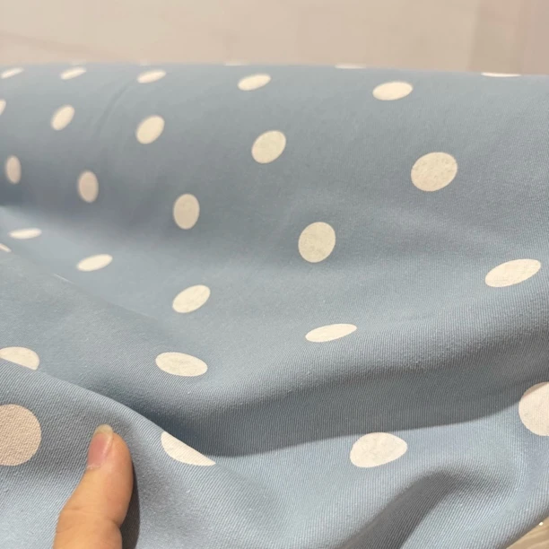 58 纯棉水洗厚软波点牛仔面料3米价