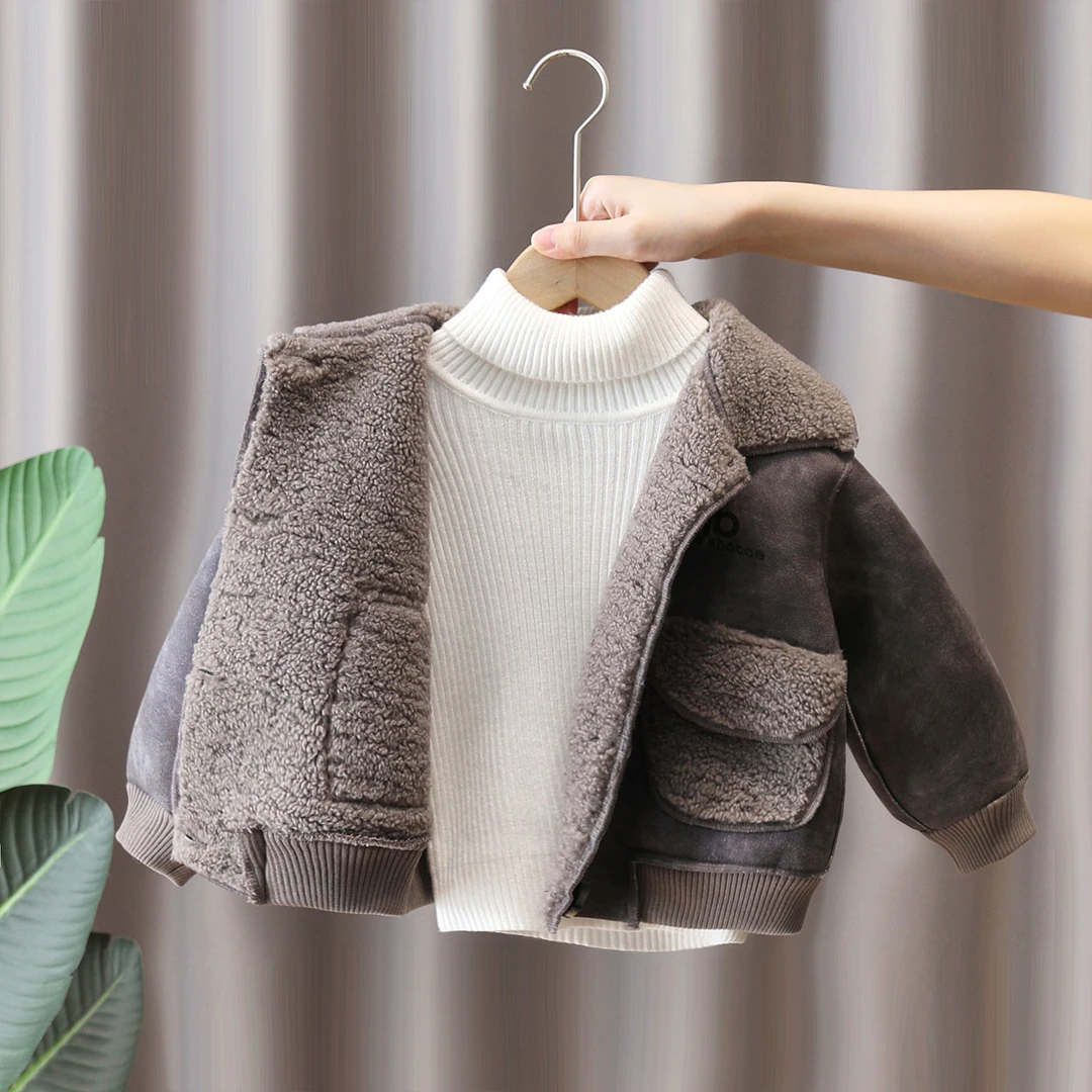 男童毛毛外套秋冬款爆款2025新款儿童皮毛一体3-6岁潮流洋气外套