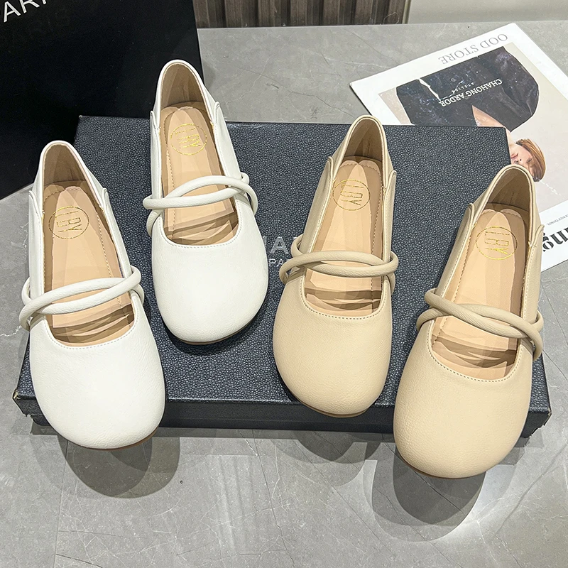 单鞋百搭晚风温柔复古低跟鞋豆豆子女春新款浅口
