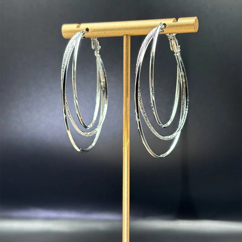 铜合金耳饰 多层叠戴耳圈耳扣耳环女气质时尚简约百搭设计感耳饰