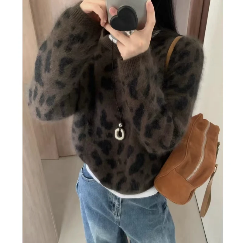 婷婷【A1-150】设计师新款秋冬韩系慵懒风品质毛衣宽松外搭针织衫5