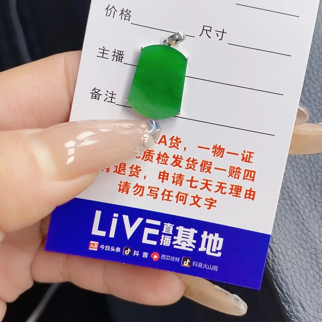 珠***y颈饰18K金镶嵌翡翠翡翠