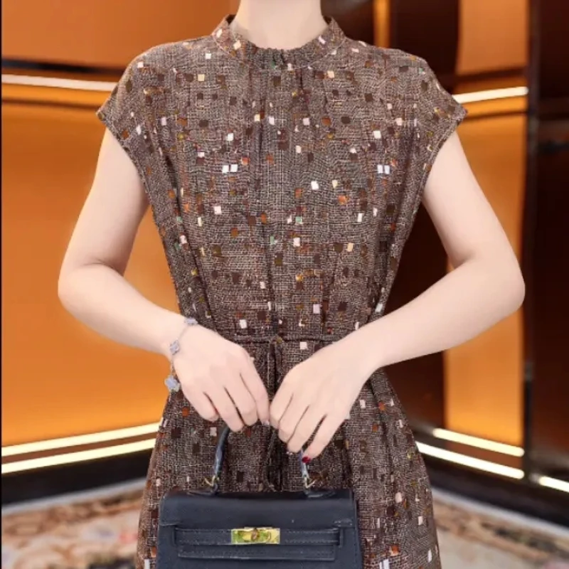 2025新款山有扶苏连衣裙新中式中长款宽松裙子气质夏季正品女显瘦