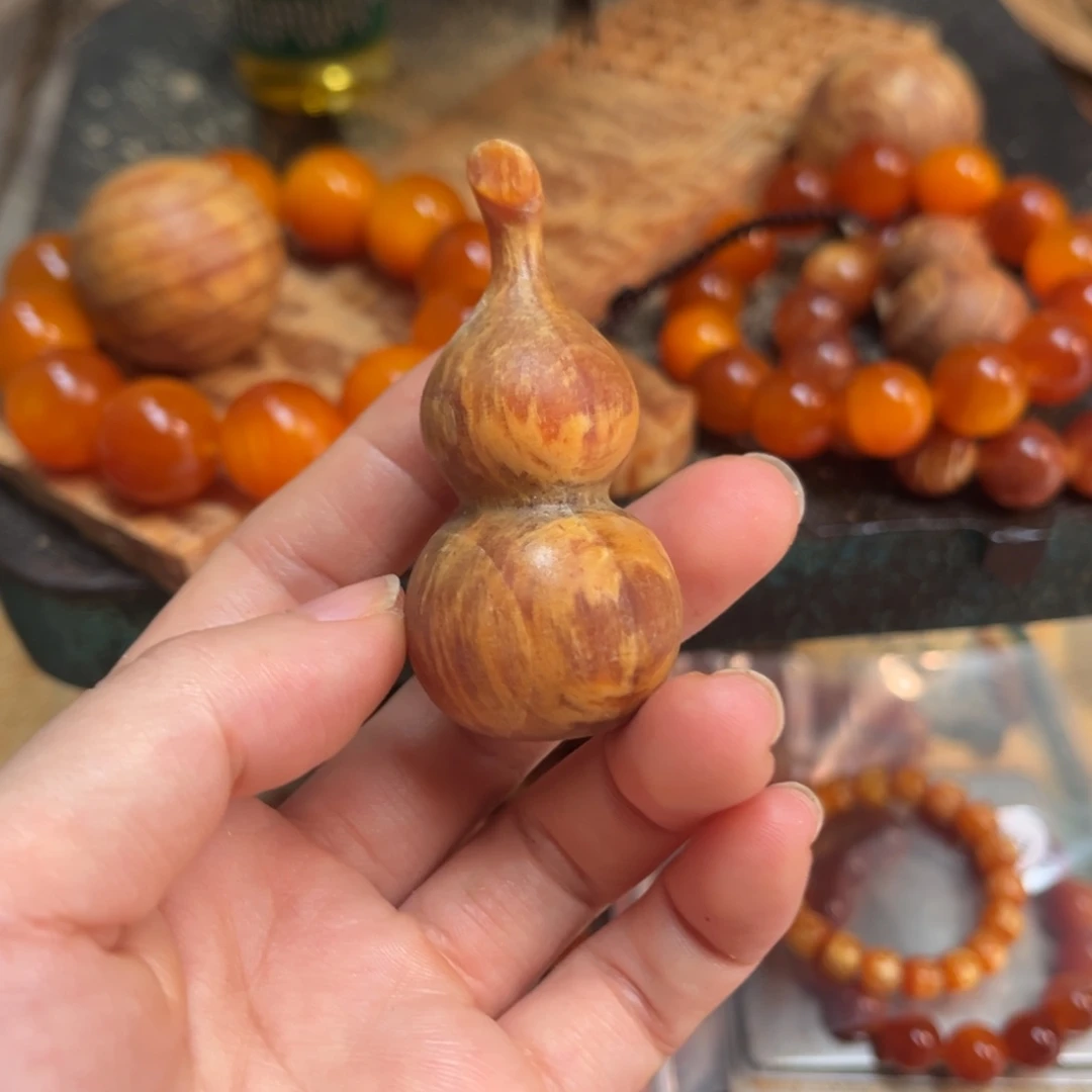 手串/手链松木（琥珀木）葫芦手把件