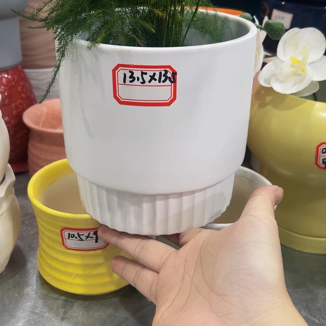 外贸尾单陶瓷花盆凑10米包邮