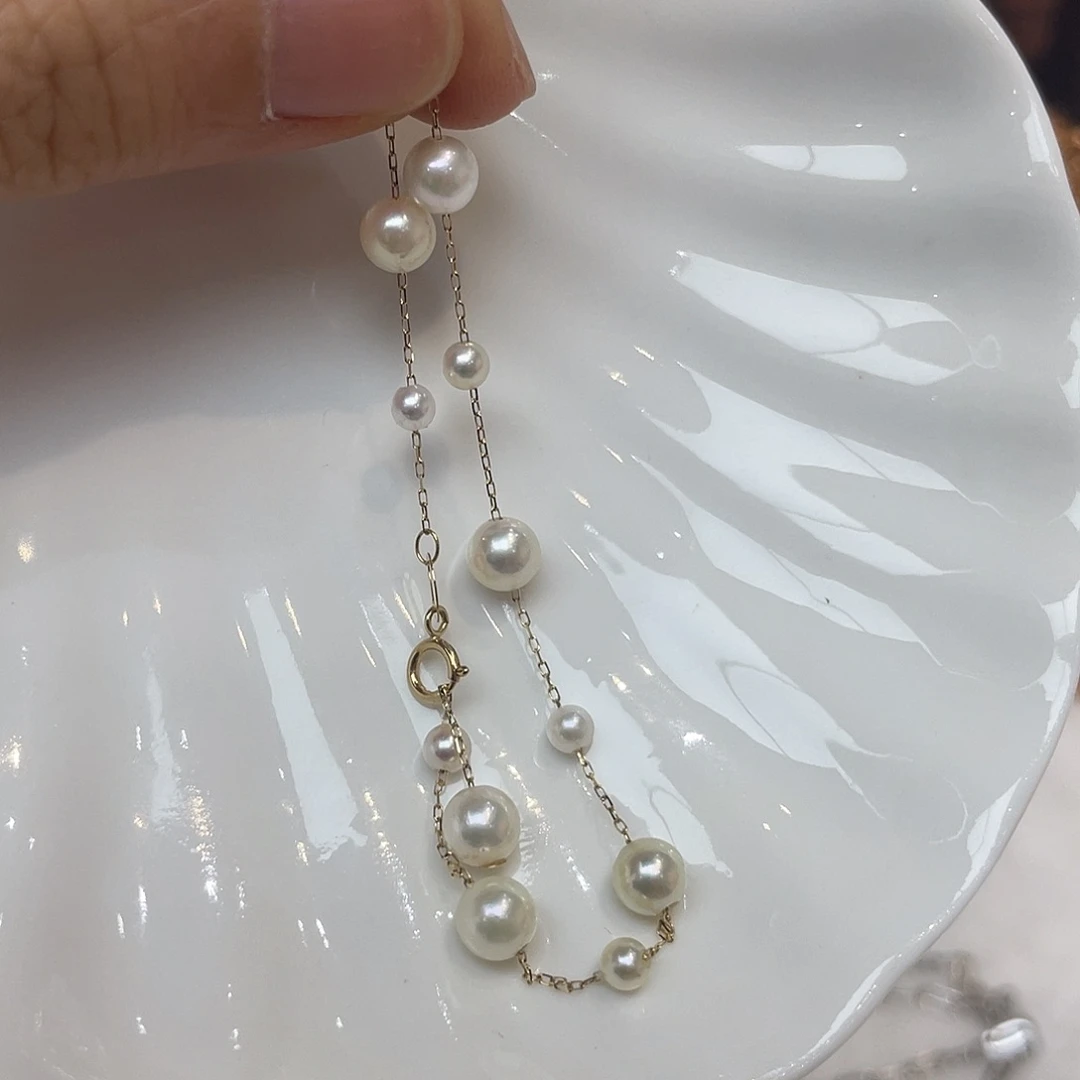 海水珍珠手绳18K金镶嵌