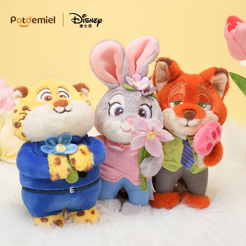 potdemiel迪士尼正版疯狂动物城朱迪尼克豹警官花花挂件国潮玩具