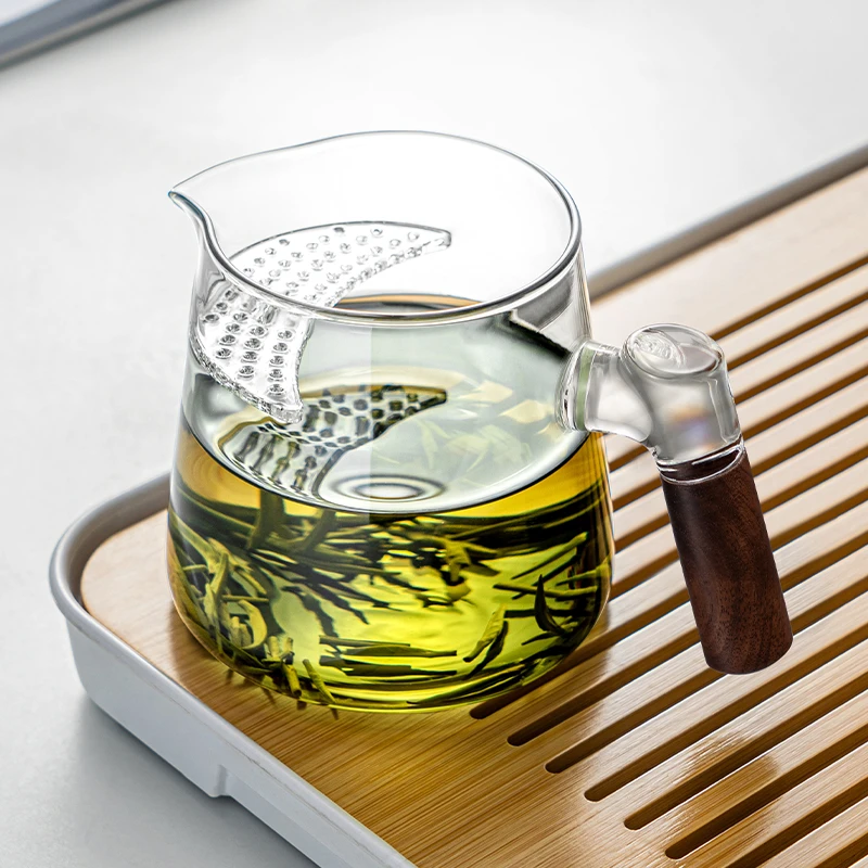 玻璃茶壶月牙过滤泡茶壶加厚一体式分茶器高档公道杯耐高温绿茶杯