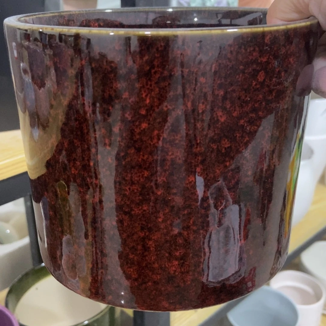 红陶瑕疵高温陶瓷花盆