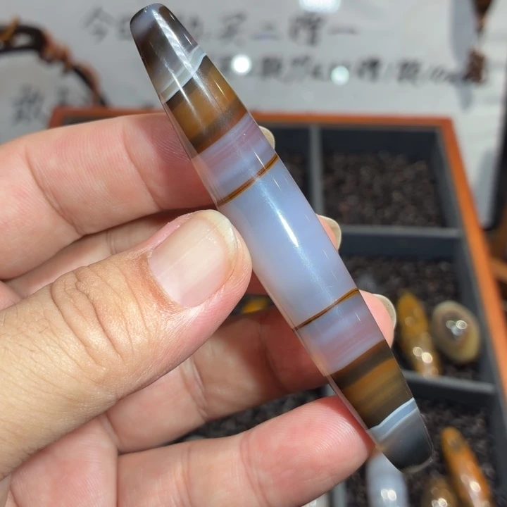 星***痕玛瑙/玉髓散珠_HEIMORI 天然天珠