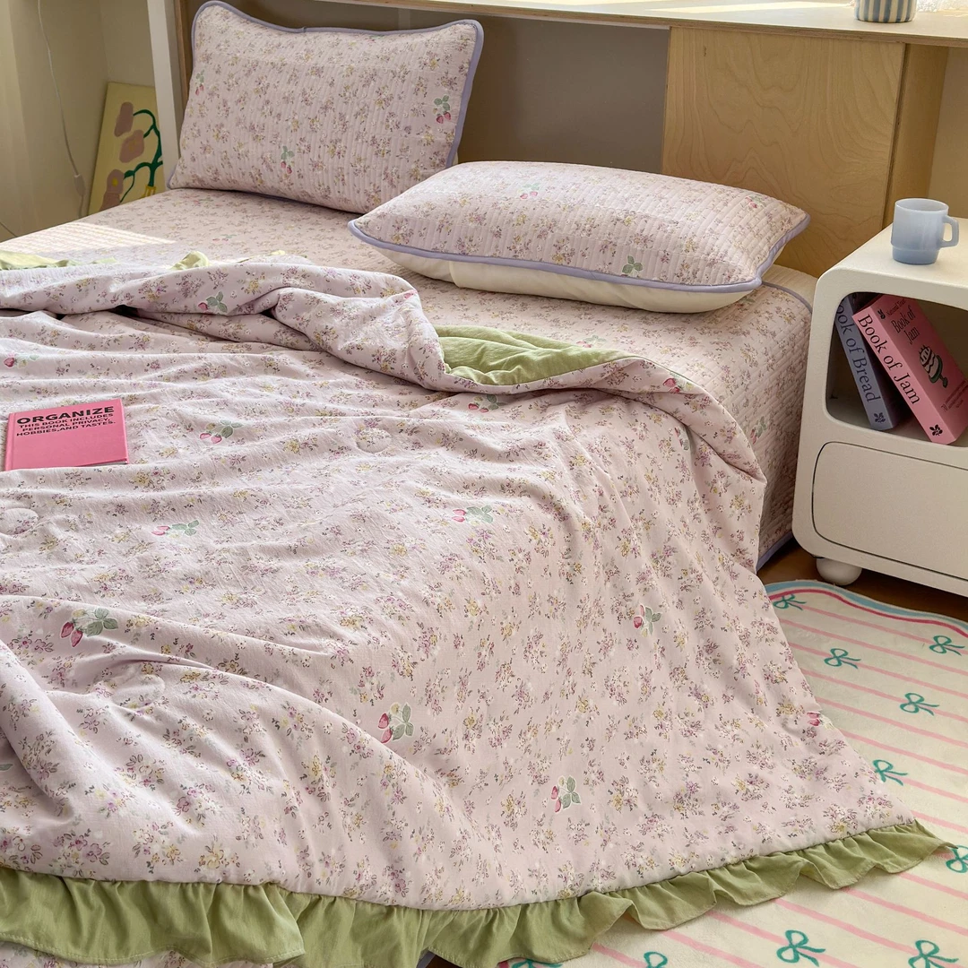 【宠粉福利】法式花边皱皱纱田园风夏被 学生宿舍亲肤柔软可机洗