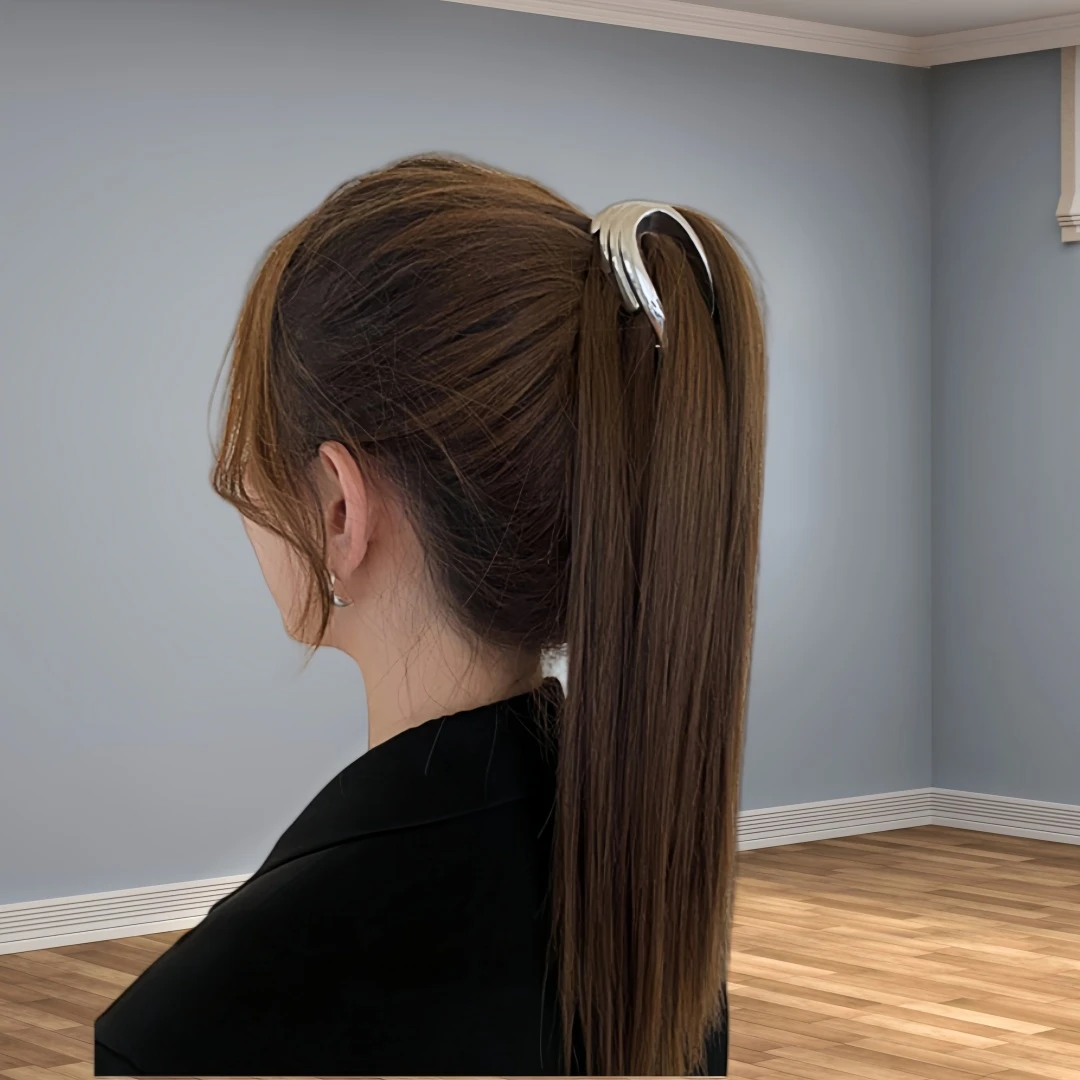 升级款合金气质网红发夹高马尾轻奢小触角翅膀抓夹ins马尾夹百搭