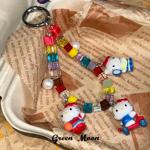 【春雨日记】甜酷辣妹卡通猫咪手机链钥匙扣包挂可爱A397