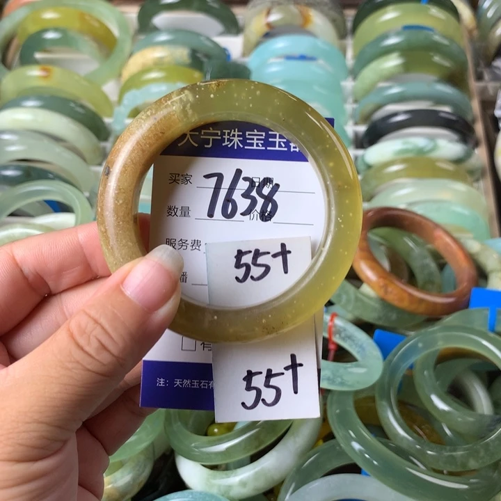 未镶嵌蛇纹石玉手镯7638