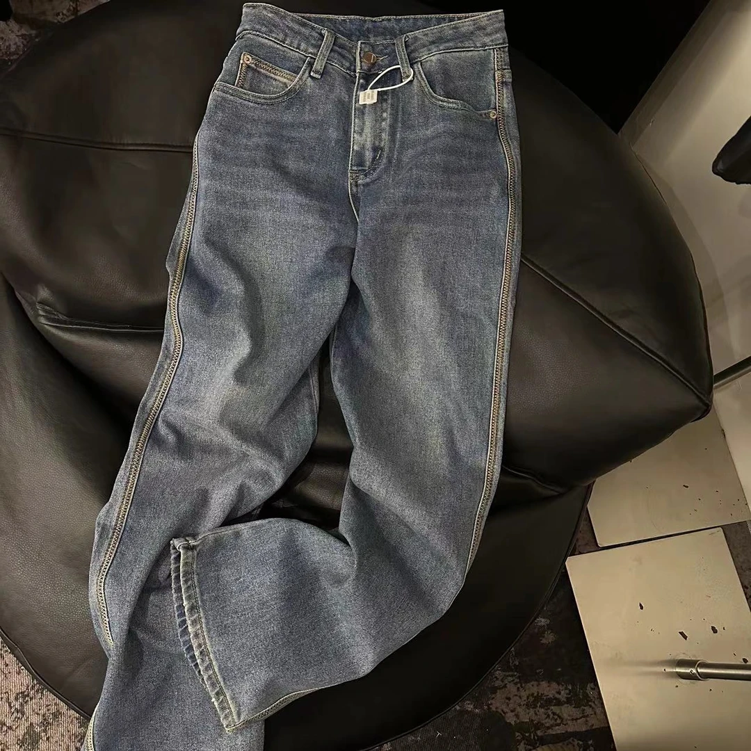 【ARONG阿荣家】阔腿裤08735-牛仔复古蓝-26码到31码