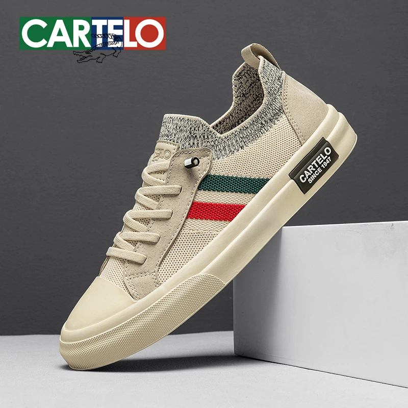 卡帝乐鳄鱼休闲男鞋2025新款潮流百搭飞织软底板鞋时尚透气潮鞋男