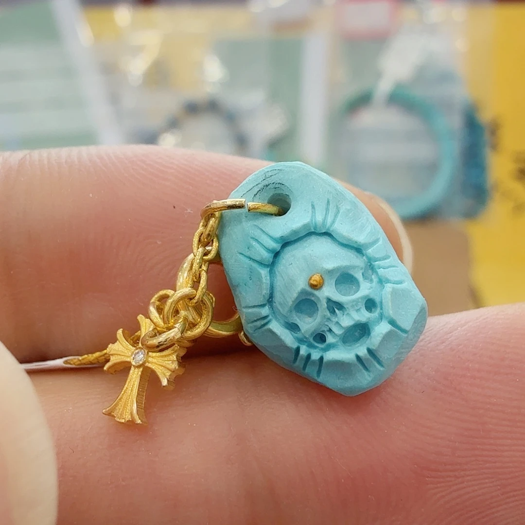 绿松石18K金镶嵌配饰