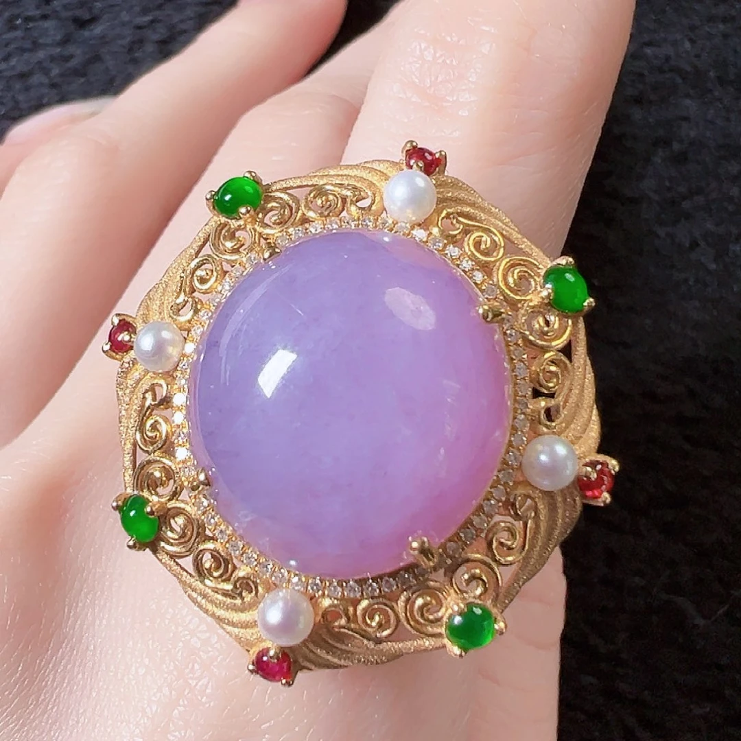 翡翠戒指18K金镶嵌签收后24小时鉴赏期，过时不退