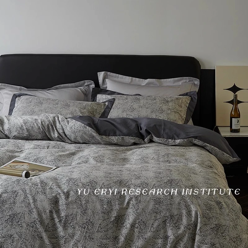 轻奢高级感丨床上四件套全棉纯棉新款灰色床单被套春秋季床品
