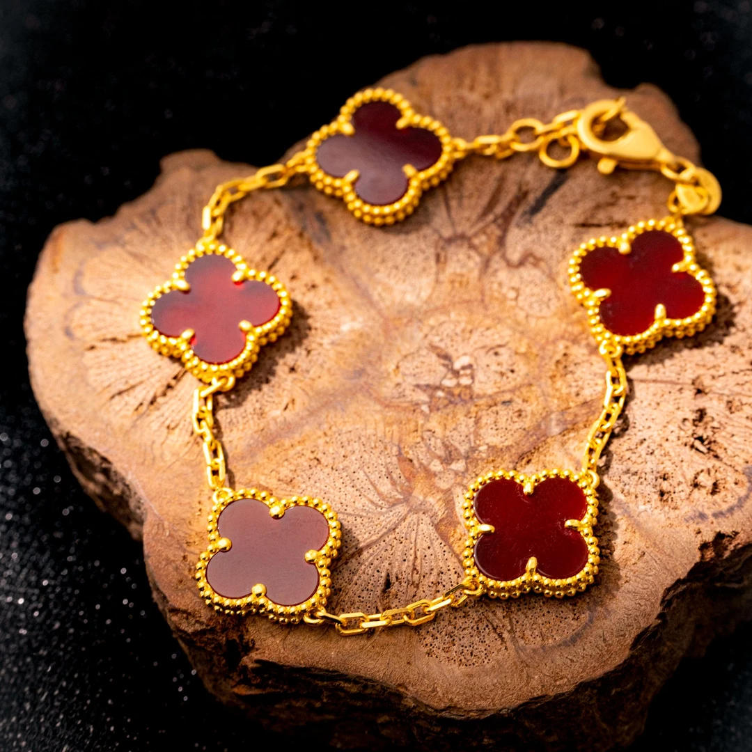 【贞爱福圣诞年终狂欢购】黄金足金爆款【高品质红五花手链】工费26