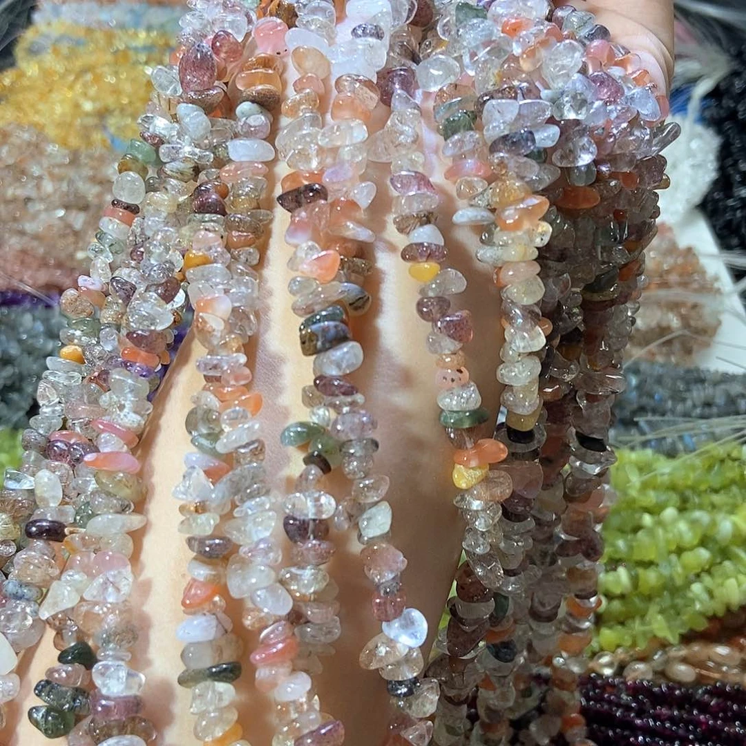 水晶珠宝半成品未镶嵌彩发晶