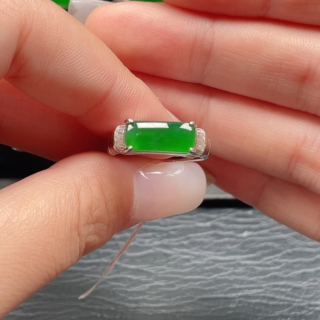 翡翠银S925镶嵌戒指没有运费险02