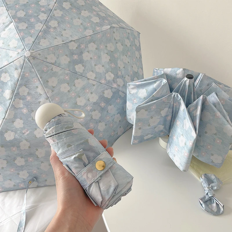 温柔风伞三折防晒防紫外线折叠太阳伞五折晴雨两用广告伞定制