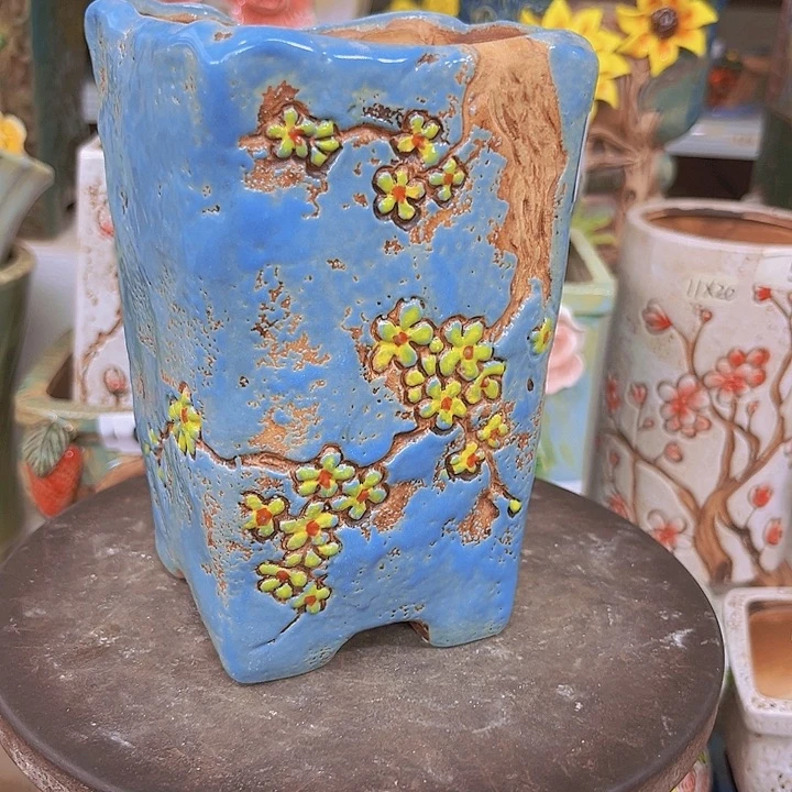 紫砂花盆粗陶材质与多肉花盆