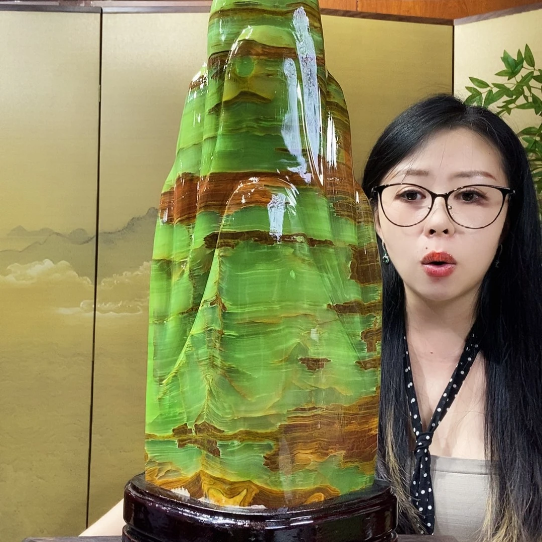 石材山水画作品摆件