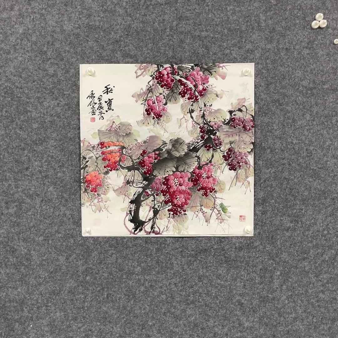 国画四尺斗方68.68画芯 漏