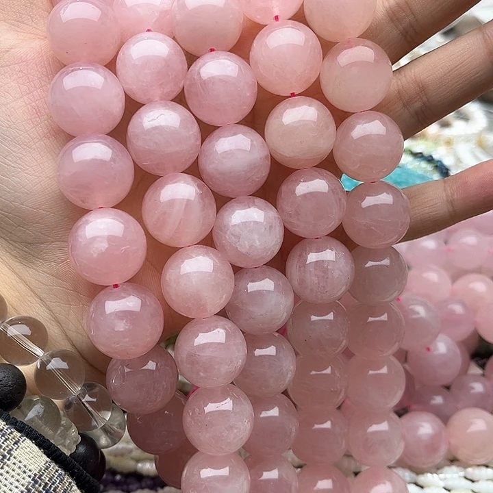 未镶嵌玛瑙/玉髓珠宝半成品一条18mm左右粉晶