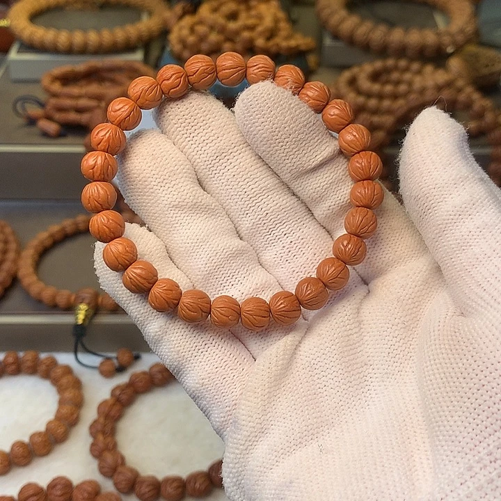 淡***阳桃核手串秦岭龙纹