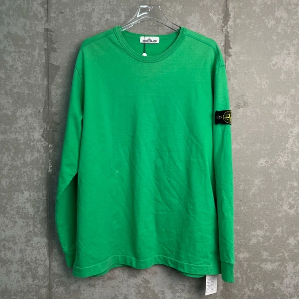 未使用 STONE ISLAND XXL*1/石头岛绿色袖标卫衣/15932/JP