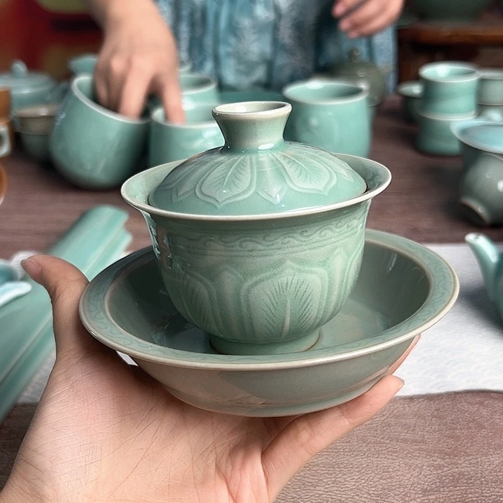 龙泉云间青瓷小米茶器