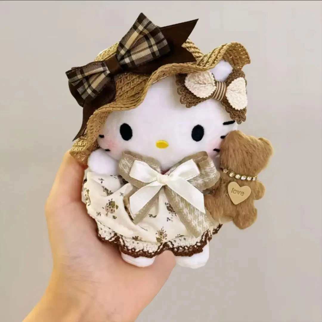 秋冬美拉德草帽小熊kitty包包挂件卡通公仔玩偶钥匙扣挂饰送闺蜜