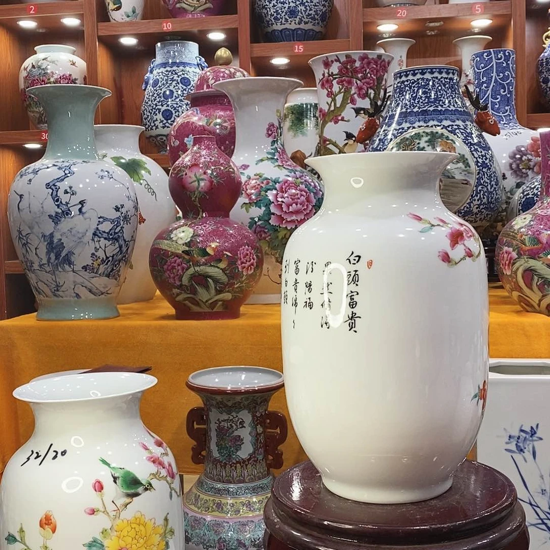 摆件紫*景德镇陶瓷冬瓜瓶