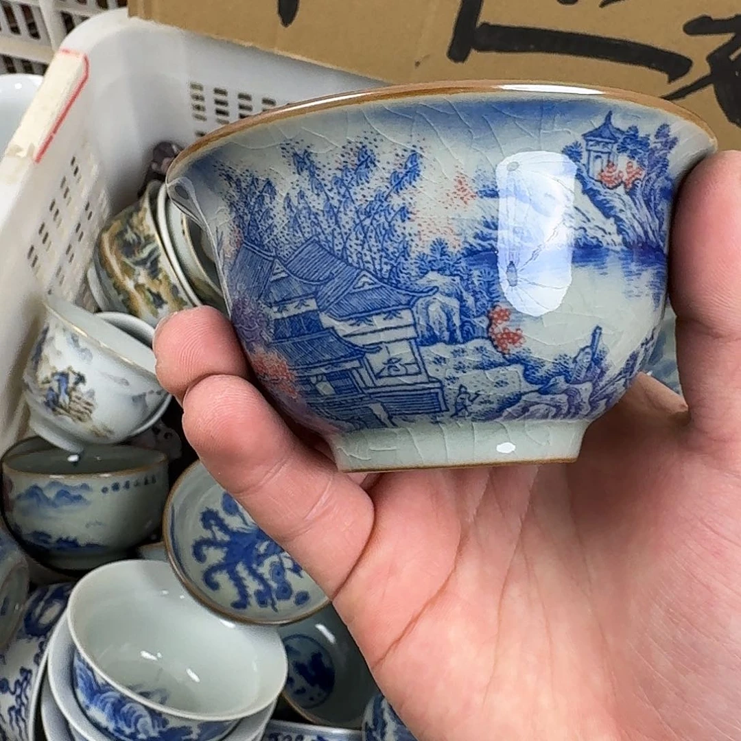 江山如此多娇压手杯微瑕