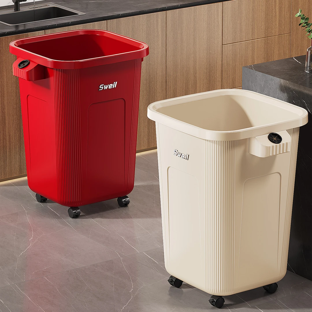 大容量垃圾桶厨房大型免弯腰收纳桶防摔碰卫生桶大号客厅家用方形