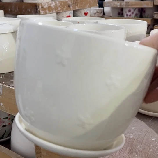 多肉绿植陶瓷花盆，有孔