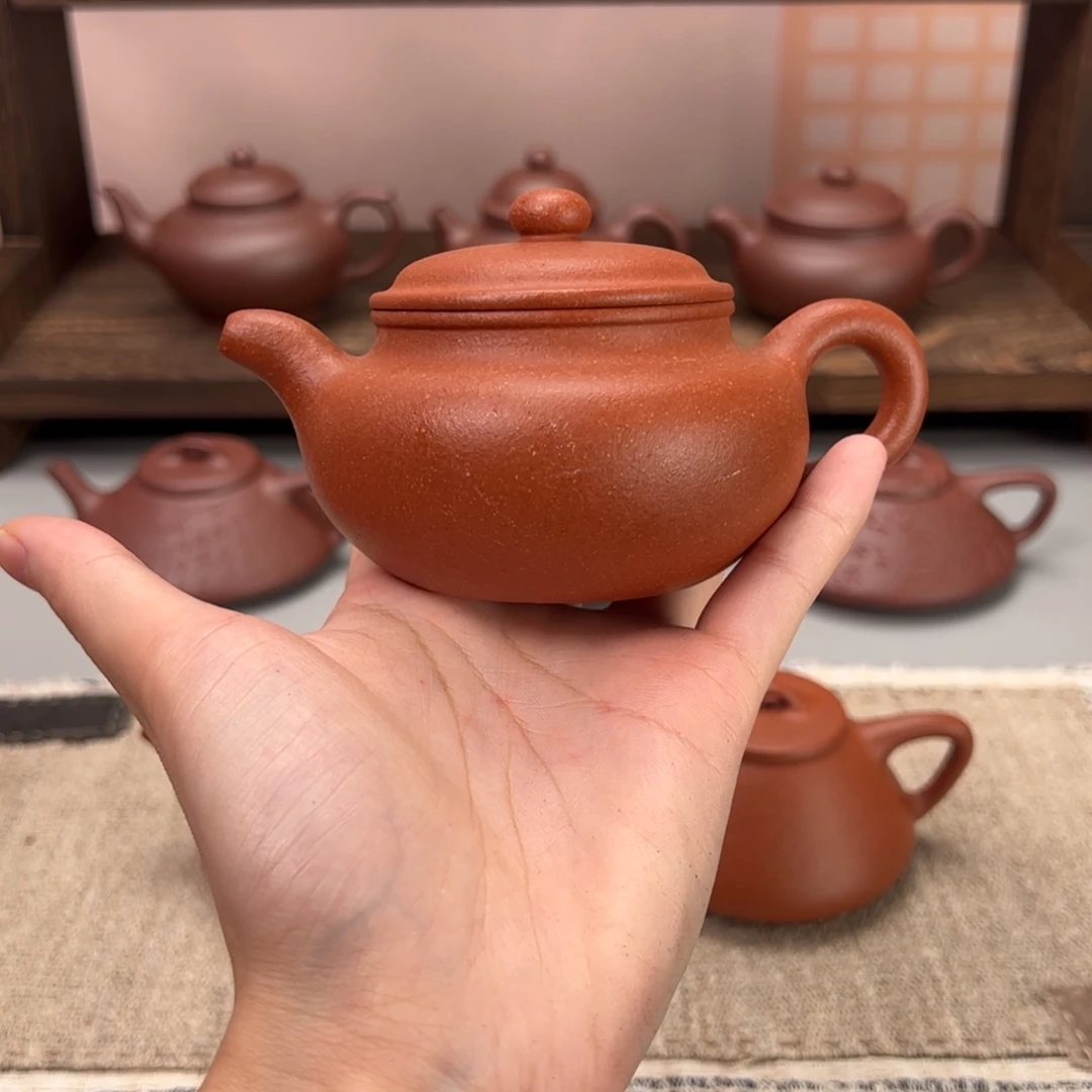 信***诺茶壶紫砂红降坡仿古200cc瑕不退换