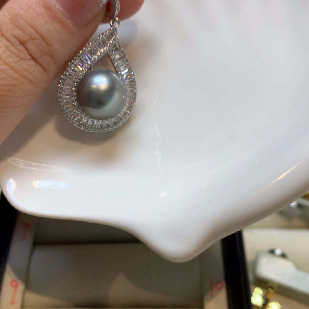 海水珍珠银S925镶嵌颈饰