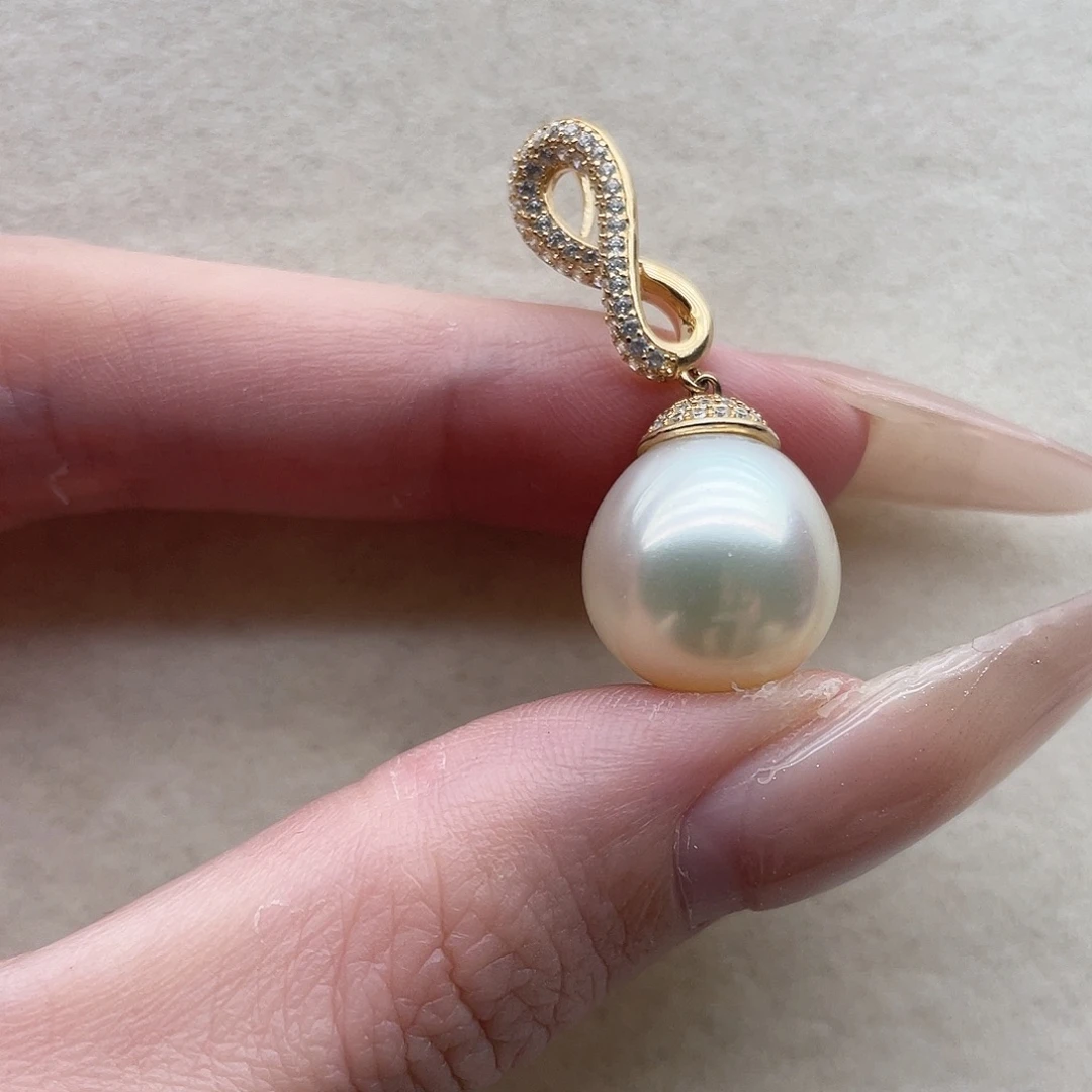海水珍珠银S925镶嵌吊坠63