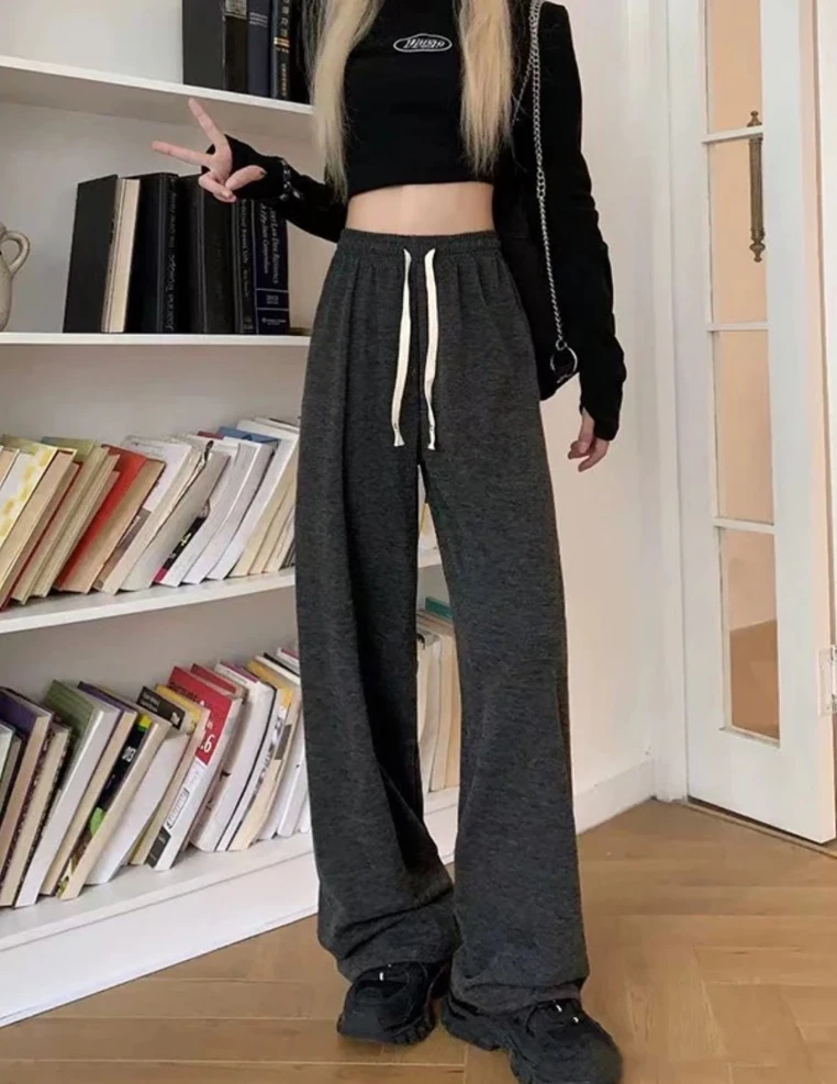 【糯米裤】巨好穿！超百搭初春的第一条垂感贼好！直筒阔腿裤女