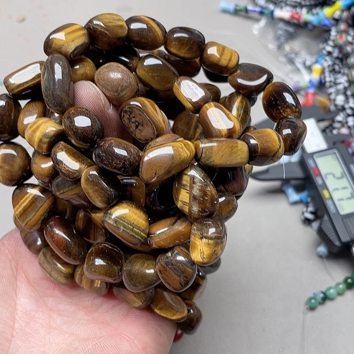 玛瑙/玉髓珠宝半成品合金一条虎眼手串