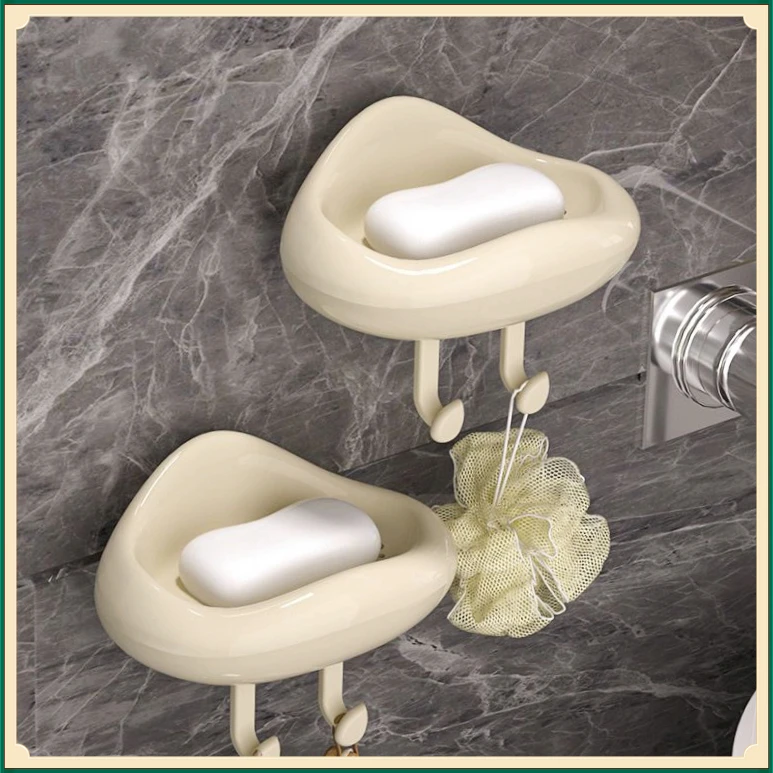 肥皂盒MXRY可爱网红云朵家用浴室挂墙卫生间挂式挂壁粘贴肥【岩红】