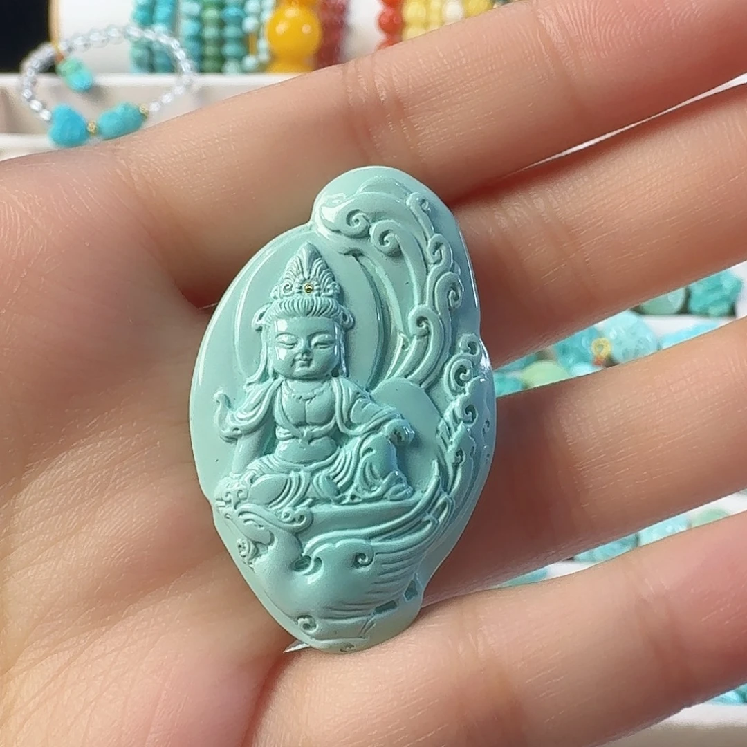 绿松石未镶嵌吊坠(不含链)观音