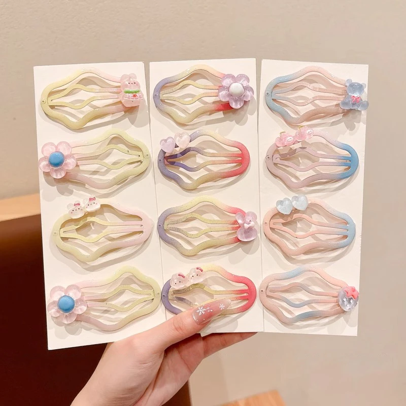 春夏新品儿童彩色云朵发夹女童高颜值不伤发发卡小女孩前额侧边刘