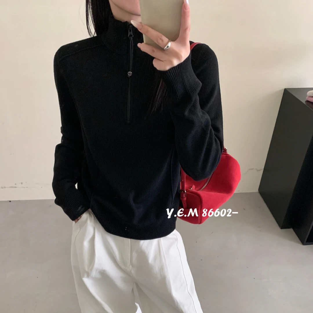 【贝希】86602半拉链净版毛衫