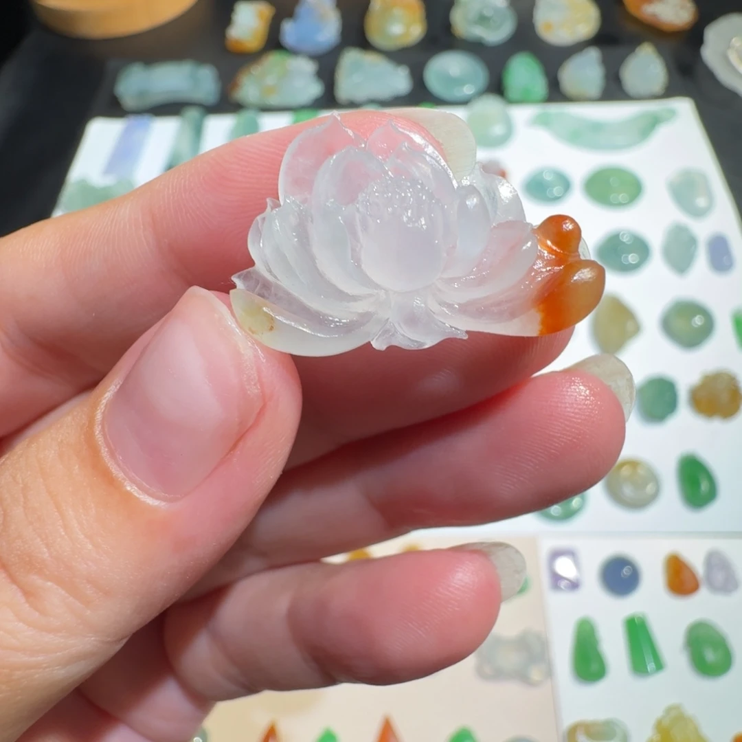 未镶嵌定制翡翠冰种莲花
